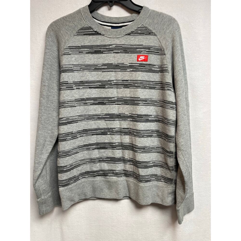 Vintage Nike sweatshirt size Small Gray Black Stripes Unisex Pullover
